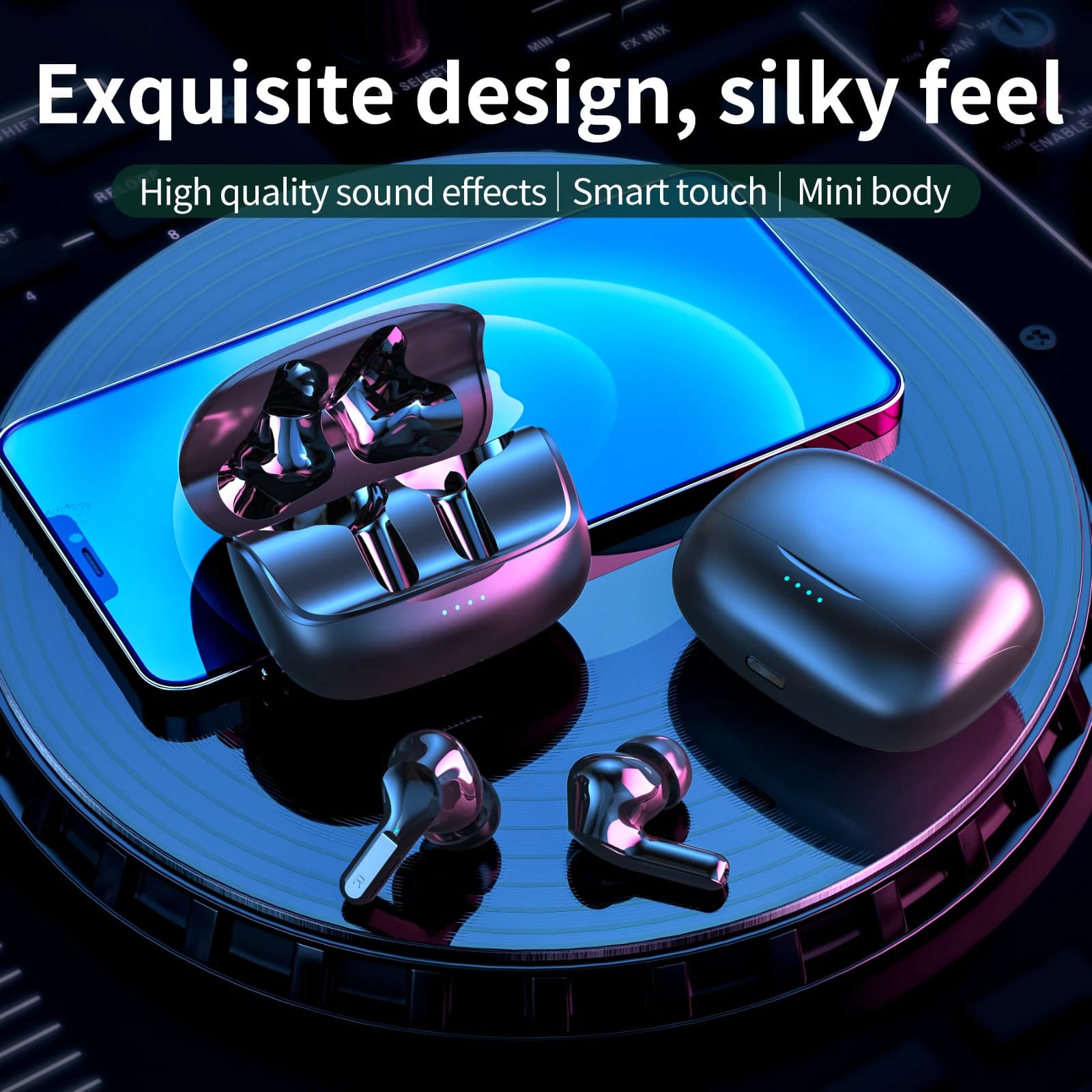 Wireless i17-Nero 2026 headphones, True Wireless Stereo headphones with ENC, Environmental Noise Cancellation, Bluetooth TWS