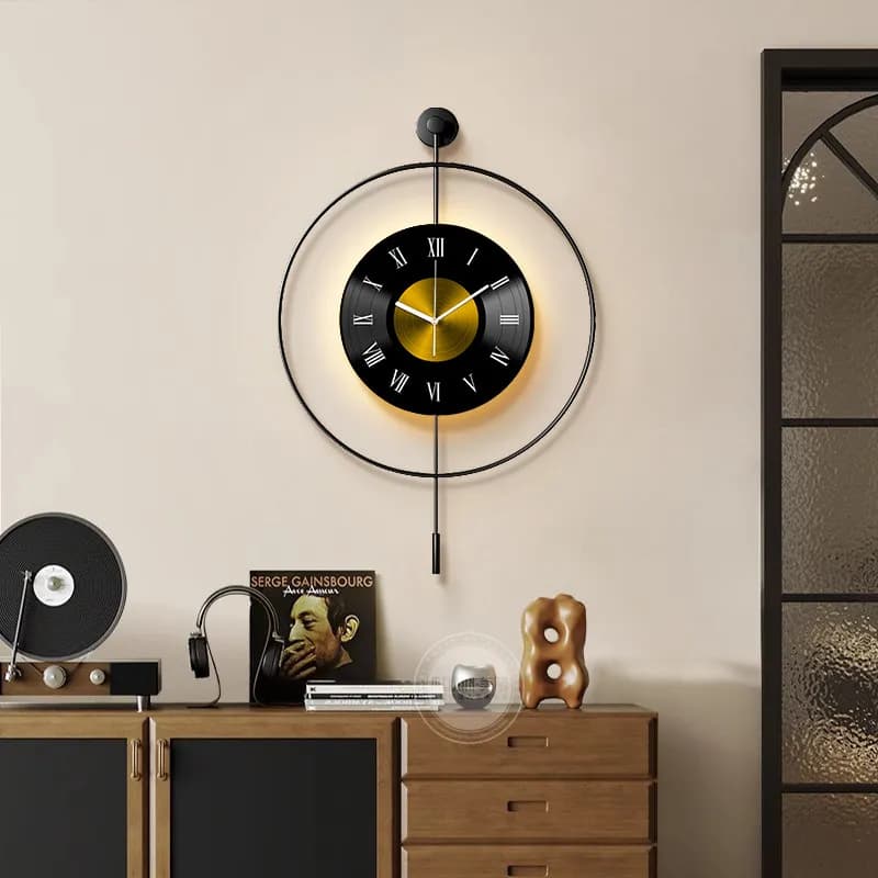 Orologio da Parete Digitale Rotondo, Arte Murale di Lusso, Design Moderno ed Estetico, Orologi da Parete Semplici e Minimalisti, Decorazione per la Casa