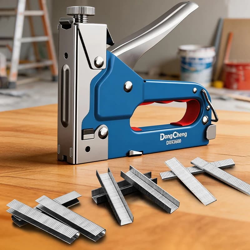 Pistola Sparachiodi 3-in-1 in Acciaio al Carbonio per Graffette da 4-14mm, Chiodatrice T10-14 U10-12, Utensile Multifunzione per Lavorazione del Legno, Mobili e Fai-da-Te