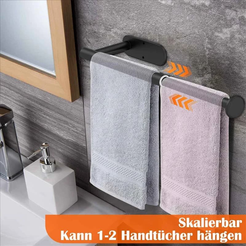 A20F-Sciugamani senza foratura Portasciugamani allungabile per incollare per bagno e cucina, porta asciugamani da parete