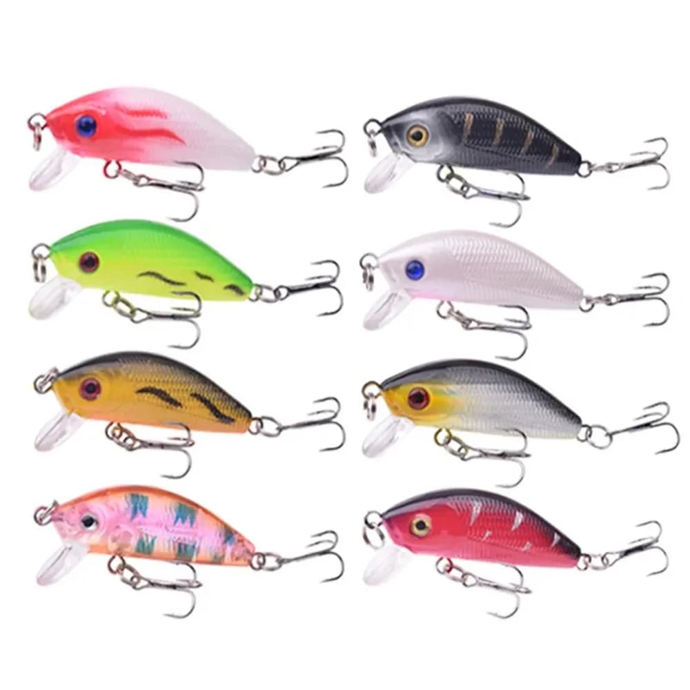 1pc Minnow Fishing Lure 3D Eyes Plastic Hard Bait Crankbait Wobblers Artificial Swimbait Tackle