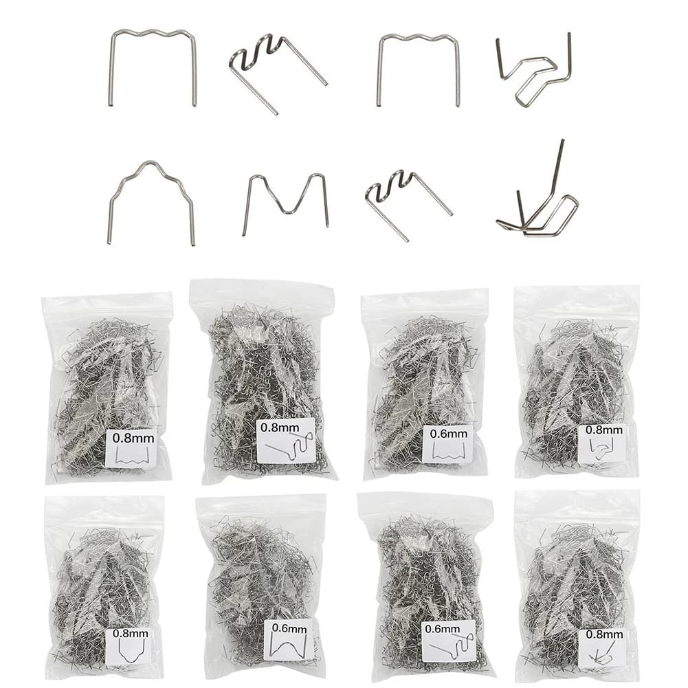 Kit di Riparazione Plastica per Progetti Domestici, Graffette Piatte da 0,8 mm, Strumento Versatile per Riparazioni in Plastica, Graffettatrice Versatile