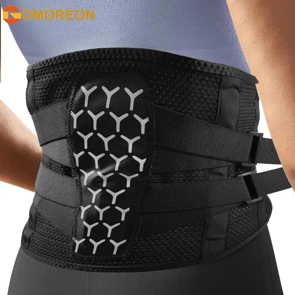 1PCS Back Brace for Men & Women, Ergonomic Lumbar Support Belt with Metal Steel Stays, Sports Waist Support for Gym, Running