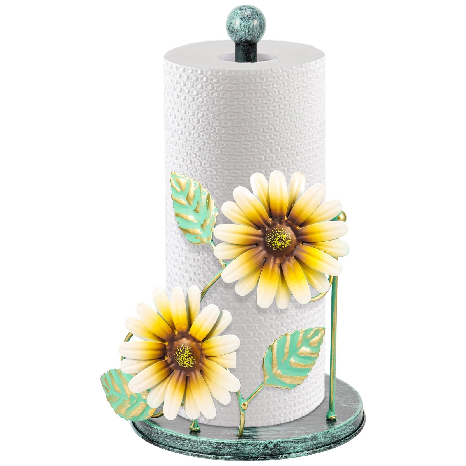 Porta asciugamani di carta in rotolo di ferro girasole Porta fazzoletti da bagno Supporto verticale Cucine Portaoggetti per WC Accessori da appoggio