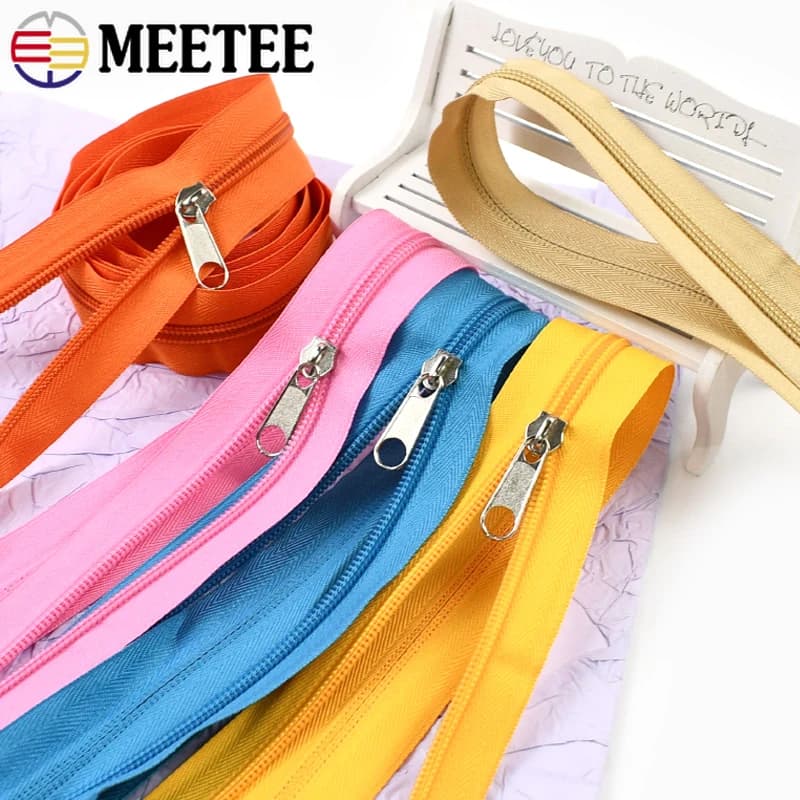 10/20/30M 5 # Nastro con cerniera in plastica con cerniera in nylon da cucito colorato con cursore per cerniera Accessori di ricambio per cerniere per chiusura dell'indumento