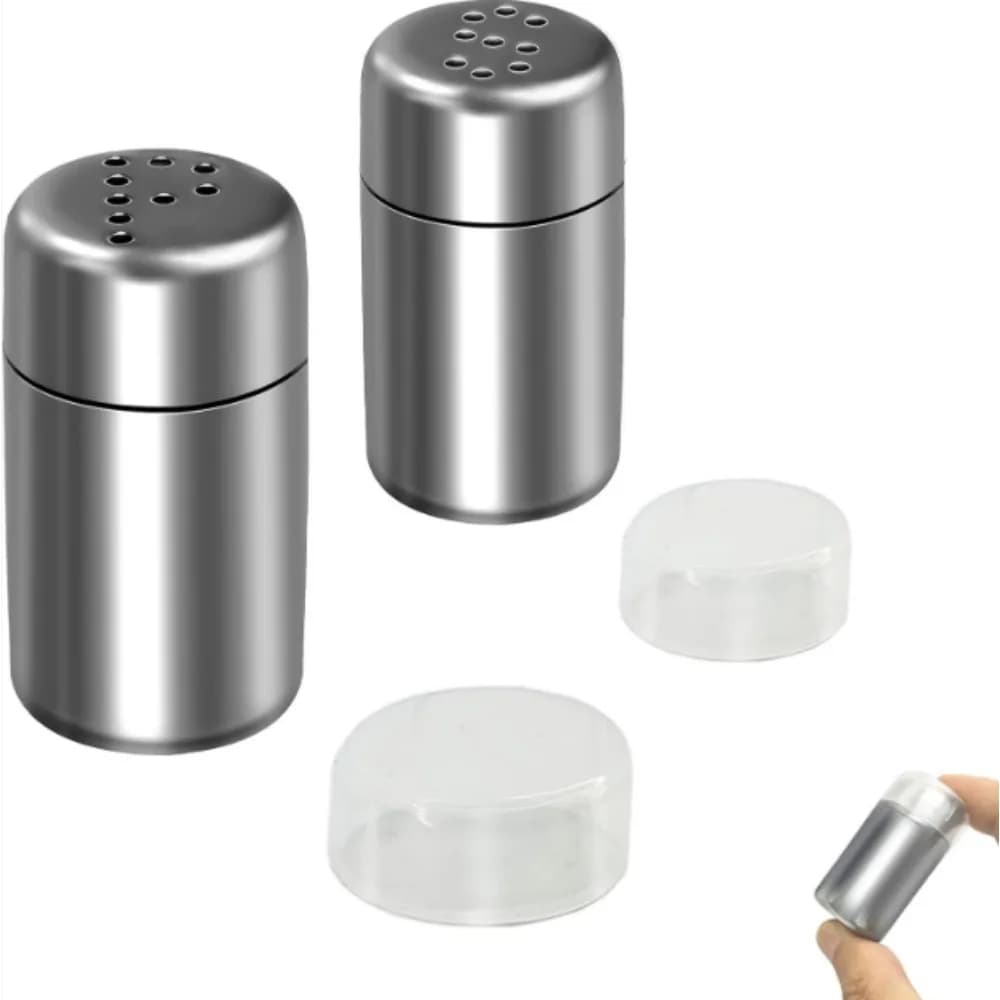 1PCS Stainless Steel Spice Shaker, Seasoning Bottle, Outdoor Condiment Container Set, Perforated Powder Shaker for Pepper