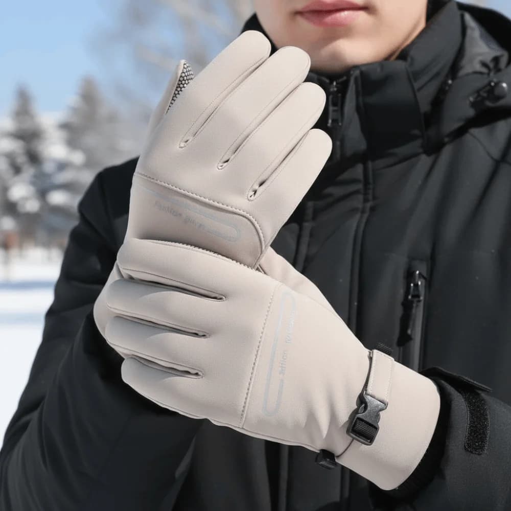 Guanti caldi invernali in tinta unita Guanti da ciclismo touchscreen con dita intere Guanti sportivi leggeri resistenti al freddo Autunno Inverno