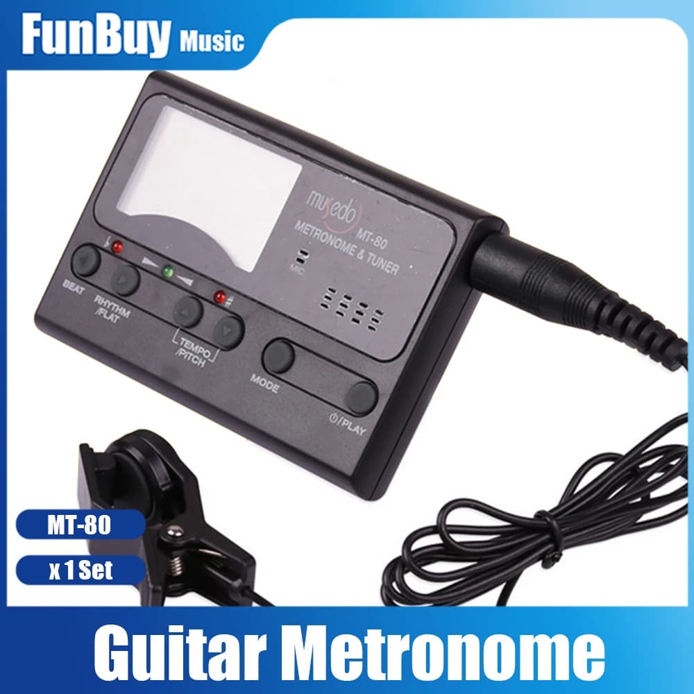 Musedo MT-80 Professional Precision LCD Guitar metronomo Tone Generator accordatore per chitarra per cromatico Gutiar Ukulele Bass Violin