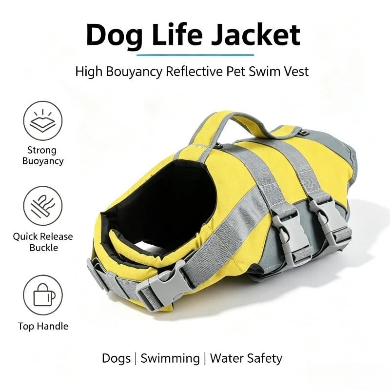 Pet Life Jacket, Dog Swimsuit, Swimming Products, Reflective Vest Swimsuit, Large Buoyancy Safety Life Vest
