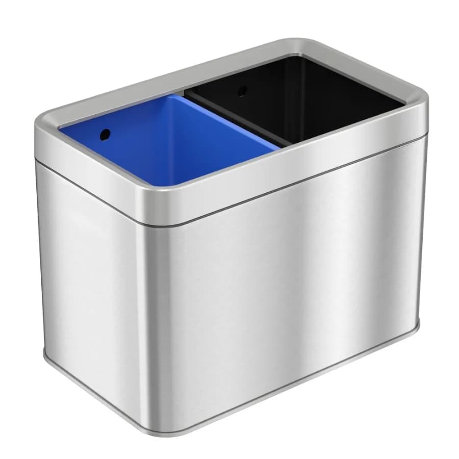 Cestino per Rifiuti e Bidone per Riciclaggio da 5,3 Galloni con Doppio Scomparto per Cucina, Bagno, Ufficio, Design Resistente e Facile Utilizzo