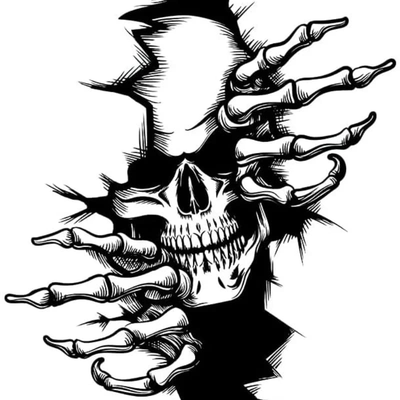 Wall sticker Horror skeleton 15cm outdoor parts motorcycle stickers on accessories for car protection solar and waterproof cute, PVC