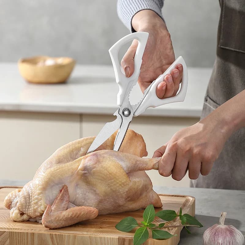Forbici da cucina multifunzionali da 1 pezzo, forbici per alimenti in acciaio inossidabile per uso domestico, forbici da cucina con aspirazione magnetica