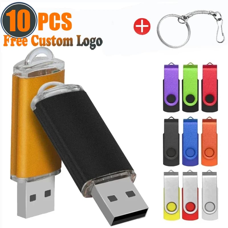 10 pz/lotto Colorato Nuovo USB Flash Drive 64gb 32gb Pendrive 2.0 4gb 8gb Pen Drive per la Fotografia Del PC Logo Personalizzato Gratuito Usb Stick