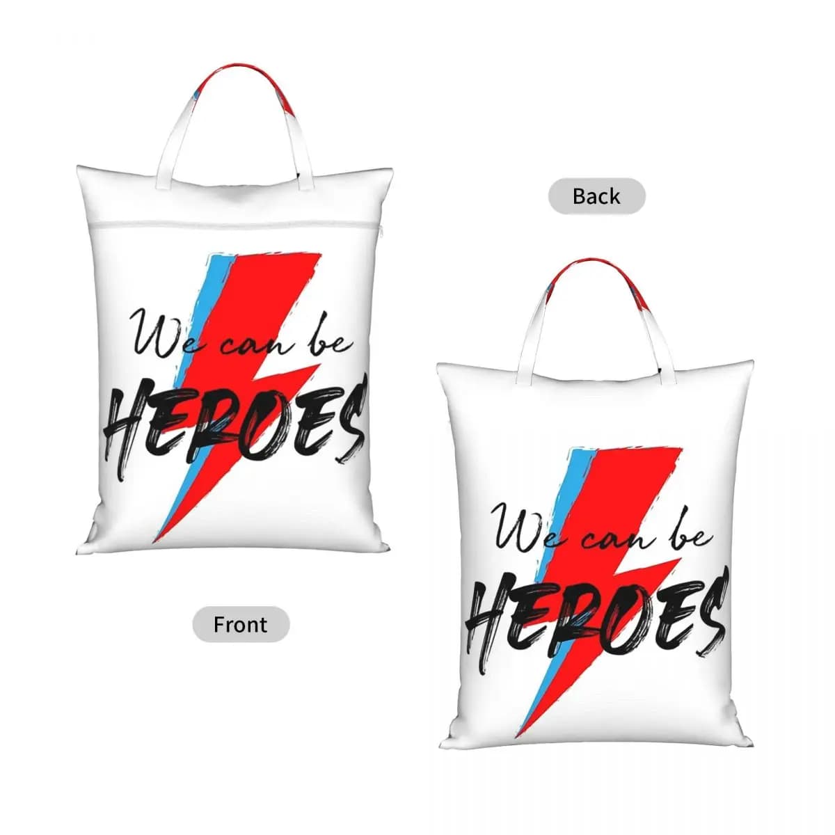 We Can Be Heroes Bowie Travel Laundry Bag Waterproof Reusable Dirty Clothes Pouch Gym Yoga Vacation Washing Basket