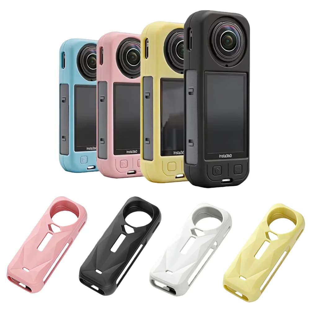 For Insta360 X5 Silicone Case Protective Cover Anti-fall Collision Shell Panoramic Action Camera Body Soft Silicone Cover