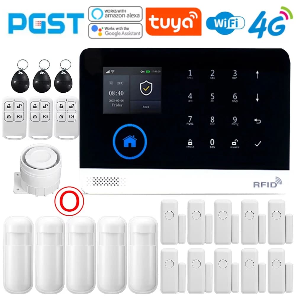 Il nuovo sistema di sicurezza domestica intelligente nel 2025, sistema di allarme wireless APP PG-103 4G Tuya, WiFi GSM compatibile con tutti i wirele 433 MHz
