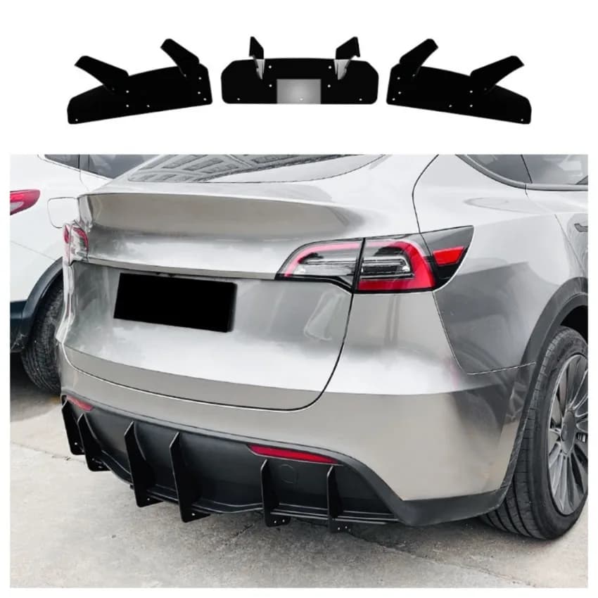 Rear Bumper Diffuser Lip Splitter Spoiler Blade Wind Knife Protector For Tesla Model Y 2019-24 Auto Accessories Decoration Parts