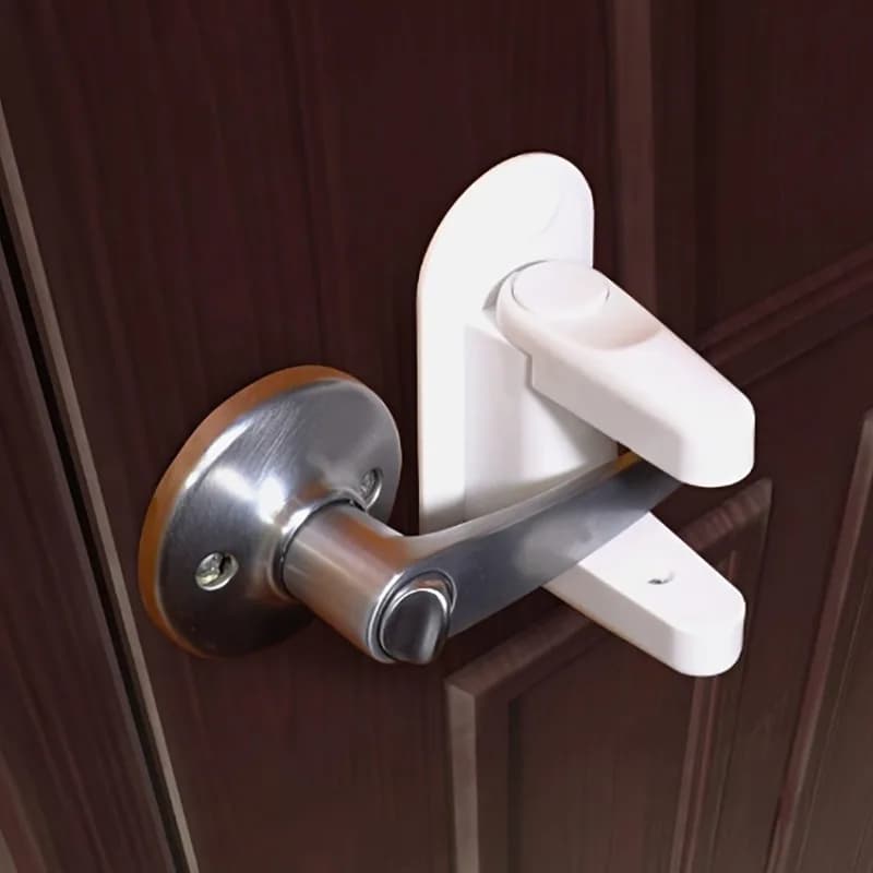 Maniglia di protezione per apertura porta di sicurezza 1PC Serratura di sicurezza antifurto, semplice e facile da installare, senza lasciare traccia