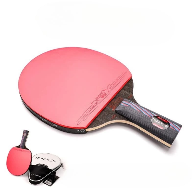 Racchette Professionali da Ping Pong in Fibra di Carbonio Composita, Racchette Durevoli per Allenamento, Racchetta Portatile per Sport