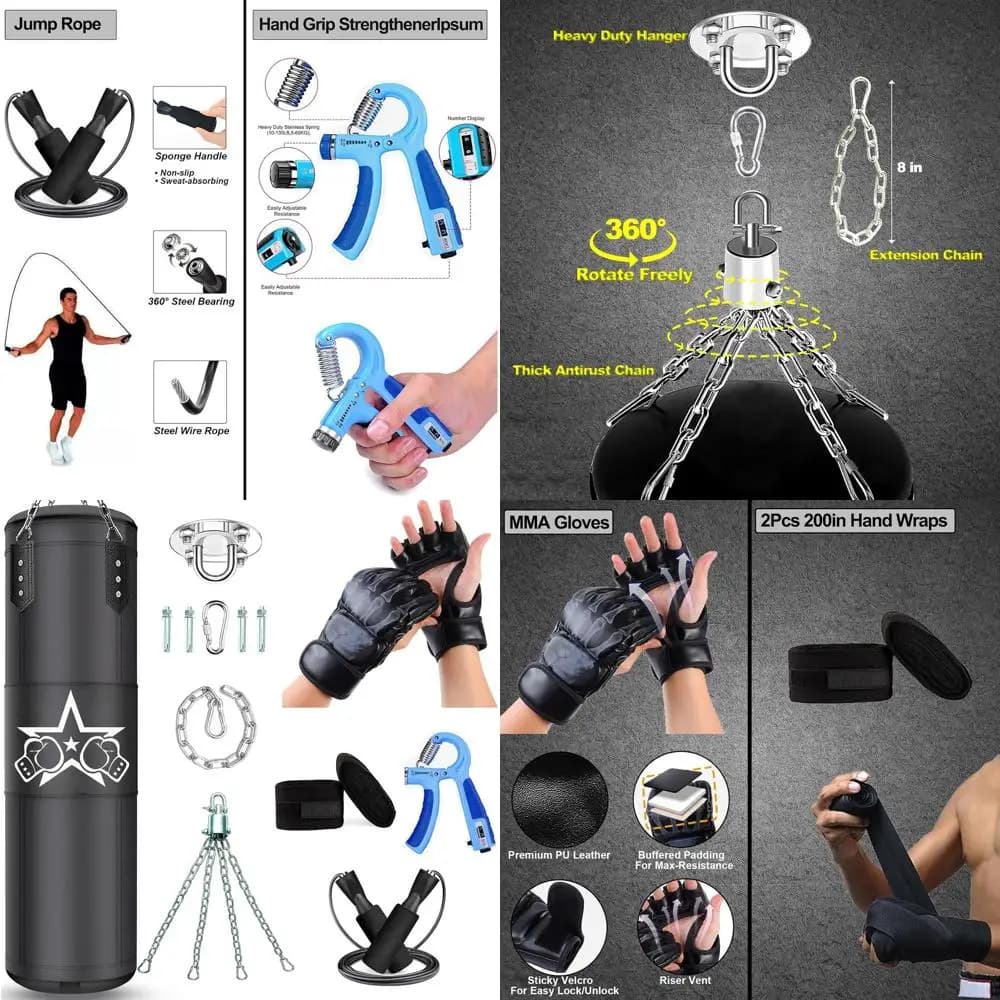 Boxing Bag for Adults, Boxing Satin Set 4ft/120cm, Boxing Equipment Set MMA Kickboxing Karate Home Gym