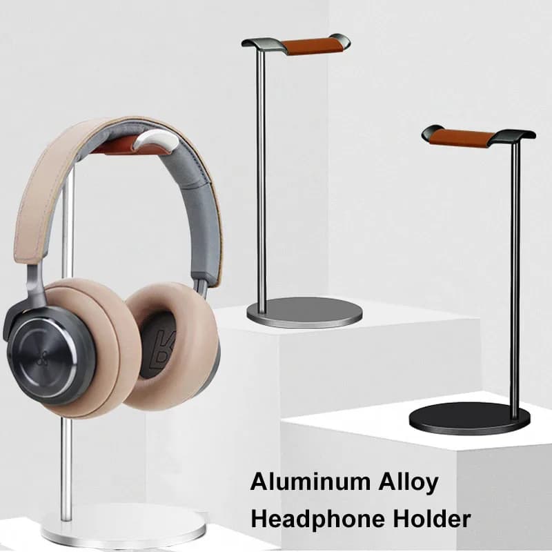 Aluminum Curved Headphone Holder Robusto Metal Play Headphone Stand with Solid Base for Table Display