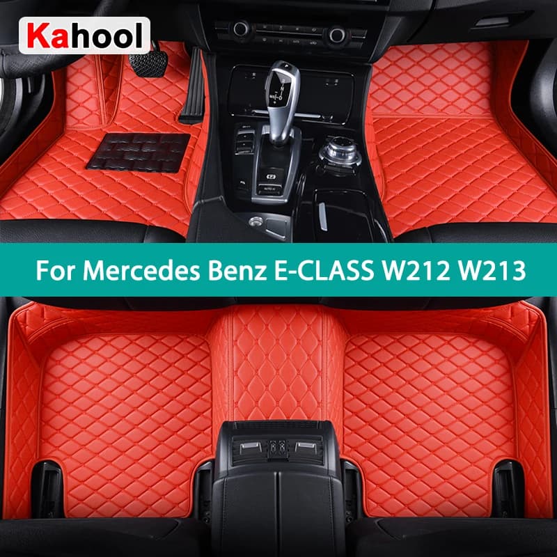 KAHOOL Tappetini per auto personalizzati per Mercedes Benz CLASSE E W212 W213 2009-2023 E200-E500 Tappeti per auto Piede Coche Accessorie