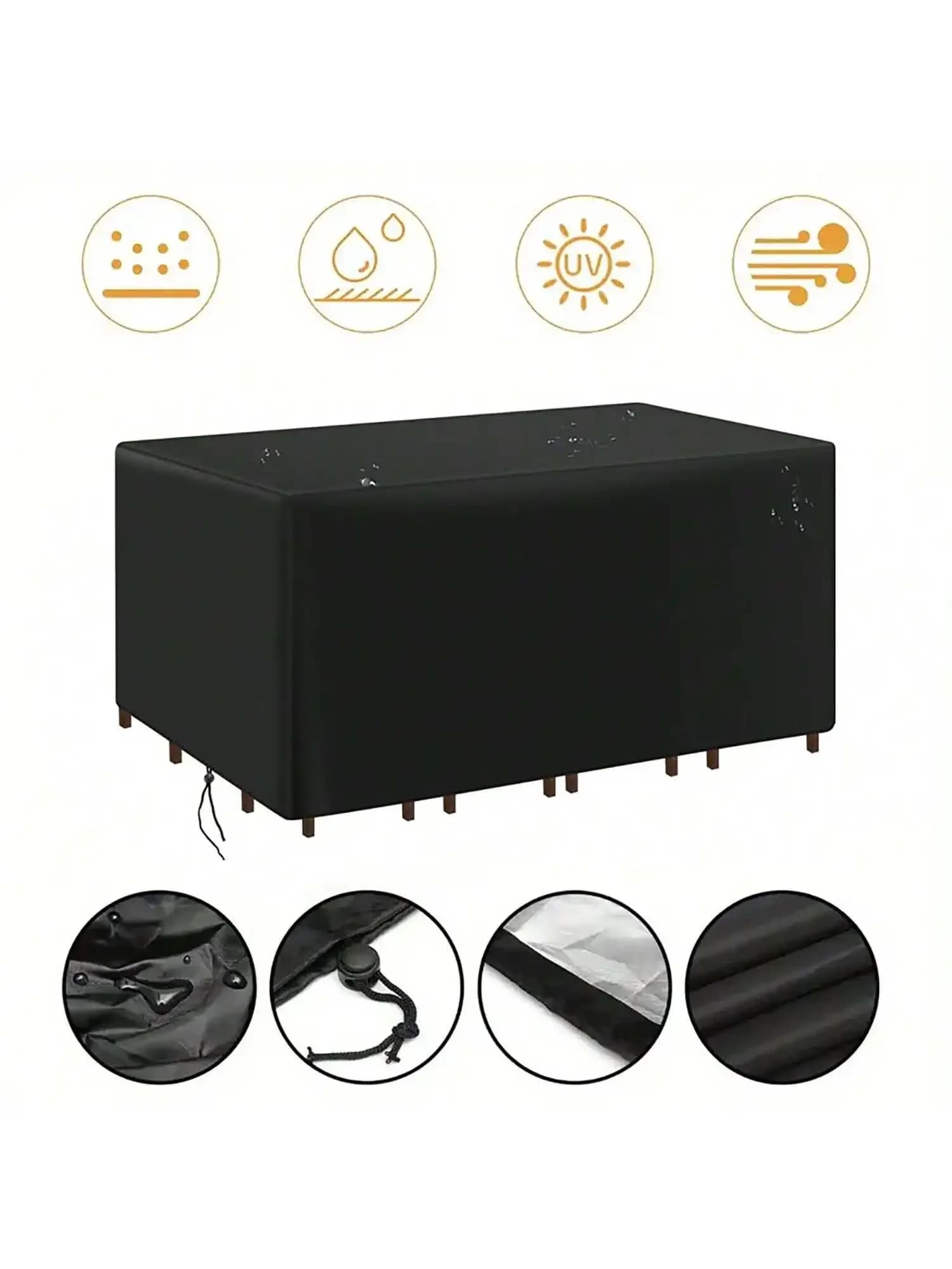Waterproof Dust Cover for Outdoor Garden Furniture Multi-Size for chairs, sofas and black tables