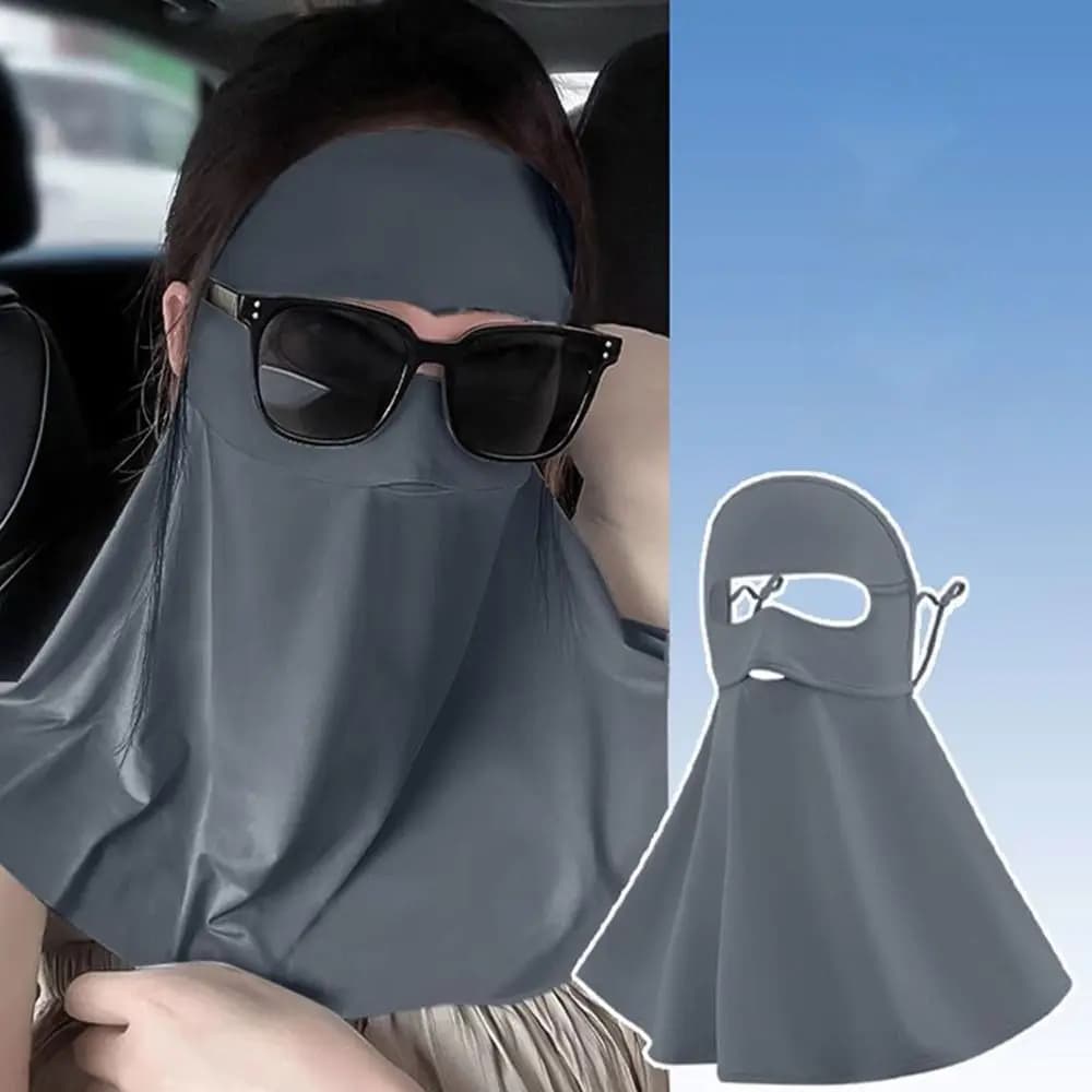 Breathable summer mask for women anti-uv UPF50 + sun protective scarf ice silk mask for cycling sun protection shawl