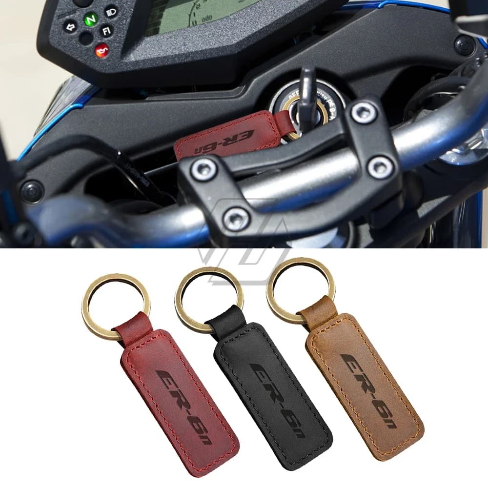 Portachiavi moto Custodia portachiavi in pelle di vacchetta per Kawasaki ER-6N ER6N ER6F