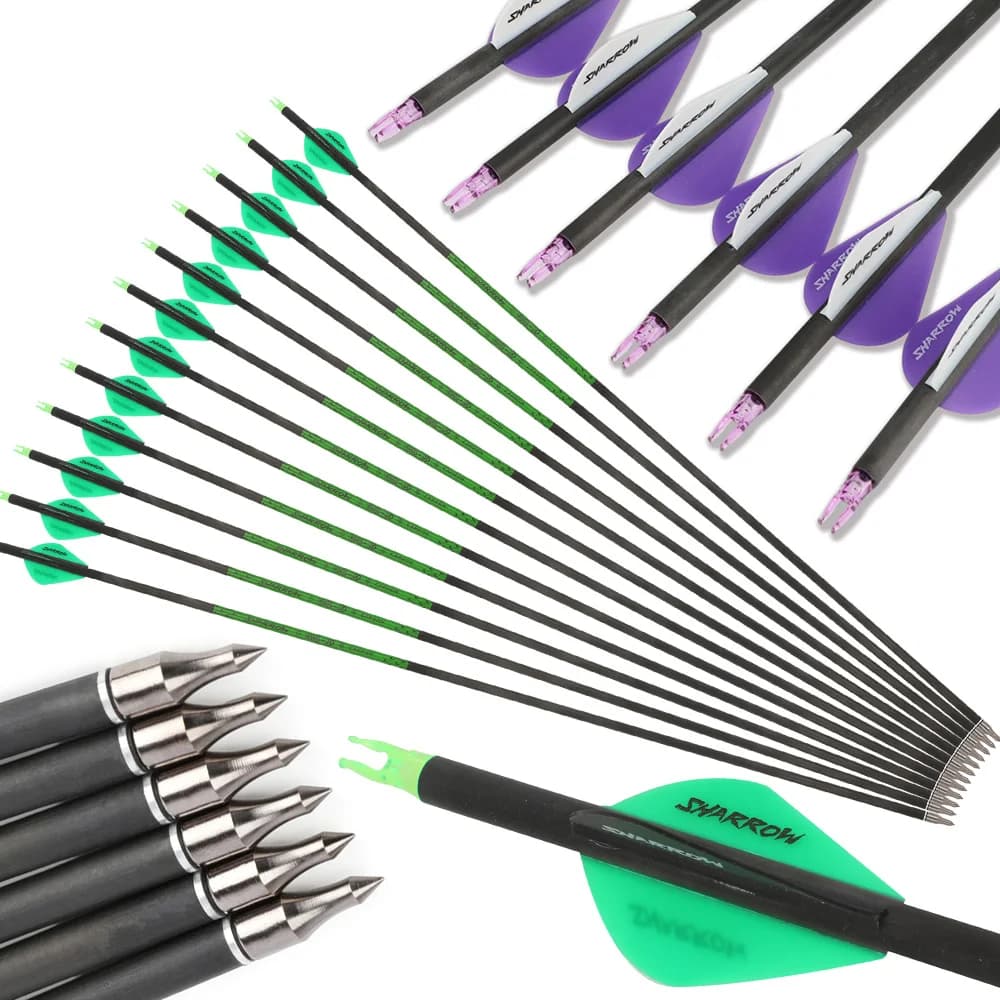 6/12 pz 31.5 "Flinea di Carbonio ID6.2mm Colonna Vertebrale 400 Pura Fibra di Carbonio 100Gr Punti 2 "Avanelli Arco di Caccia Tiro Al Bersaglio Tiro con l'arco Freccia
