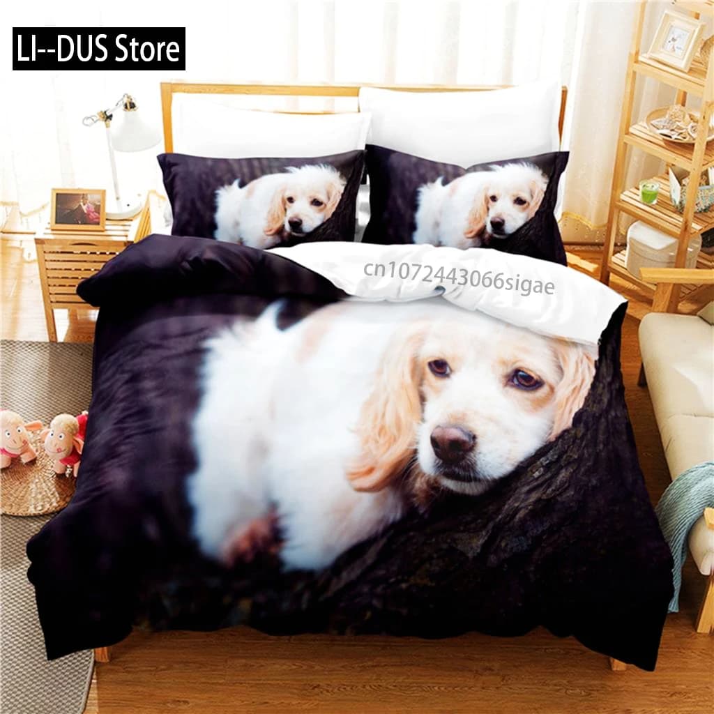 Set biancheria da letto per cani adorabile Set copripiumino Set biancheria da letto 3D Stampa digitale Set biancheria da letto queen size Design alla moda