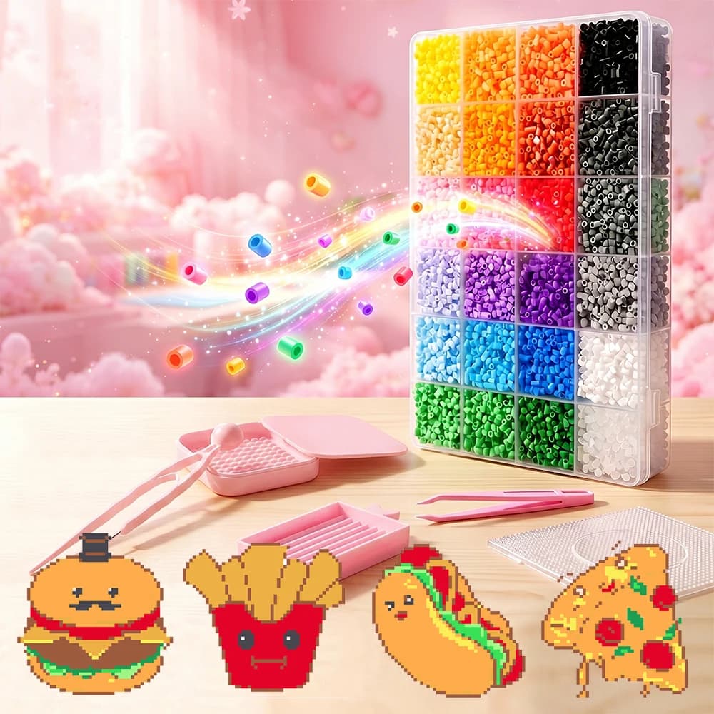2.6mm 24 Colors Hama Beads 3d Puzzle Cartoon Food Diy Craft Mosaic Pixel Art Fuse Beads Tools Set Handmade Home Decor