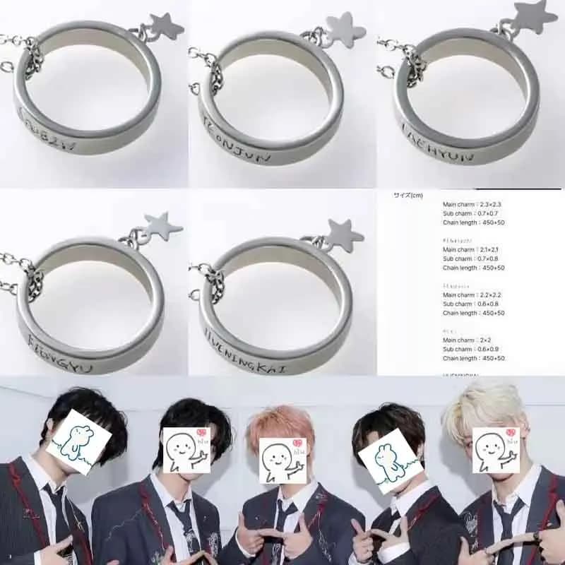 Anello idol K-pop, collana, accessori per il supporto dei fan, stile di alta gamma, catena da collo, stile semplice, abbinamento con abbigliamento, accessori per il supporto dei fan