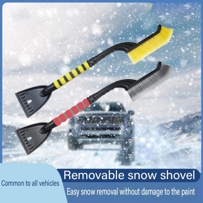 Spazzola multiuso per la pulizia dell'auto Pala antighiaccio Pala da neve rimovibile Spazzola per polvere Parabrezza per auto Pala da neve retrattile