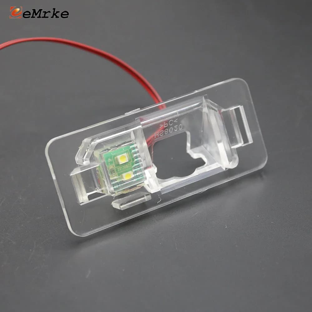 Staffa per telecamera posteriore per auto Supporto per telecamera di backup per alloggiamento luce targa a LED per Mini 2007-2015 Cooper R56 R57 R58 R59