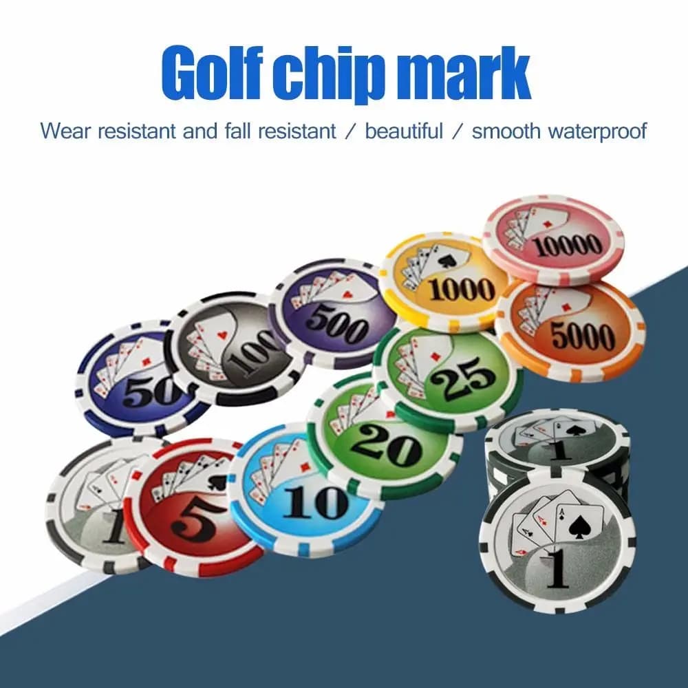New Golf Equipment Chip Mark Absorb Clip Golf Accessories Golf Hat Clip Golf Ball Marker Poker Numbers Standard Hat Clip