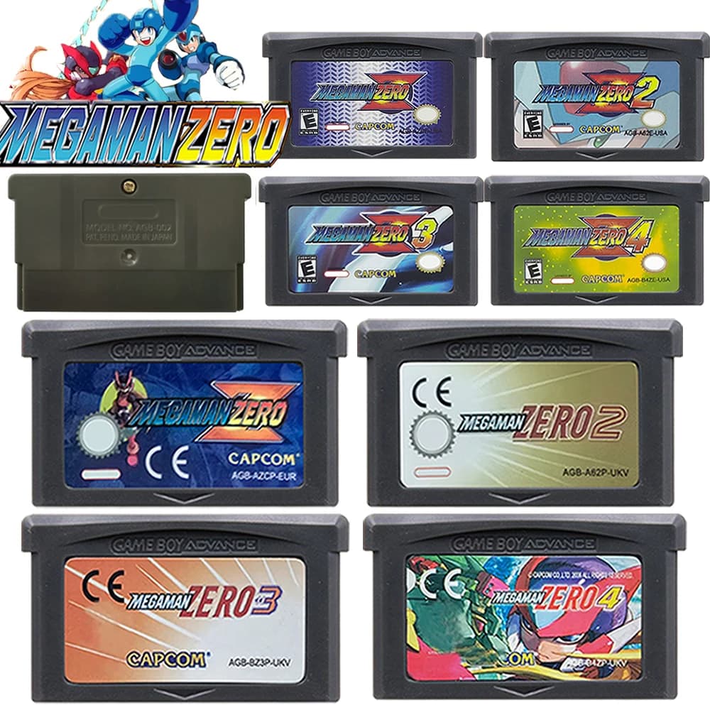 Cartuccia di gioco GBA Video a 32 bit Mega MaN Scheda console di gioco GBA Zero 1-4 Red Sun Blue Moon per GBA