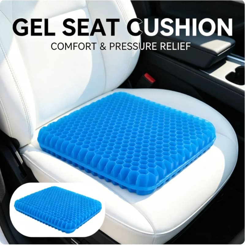 2 Cuscini in Gel Traspiranti Estivi con Design a Nido d'Ape per Alleviare la Pressione e il Dolore al Coccige, Ideali per Casa, Ufficio, Sedia a Rotelle, Auto