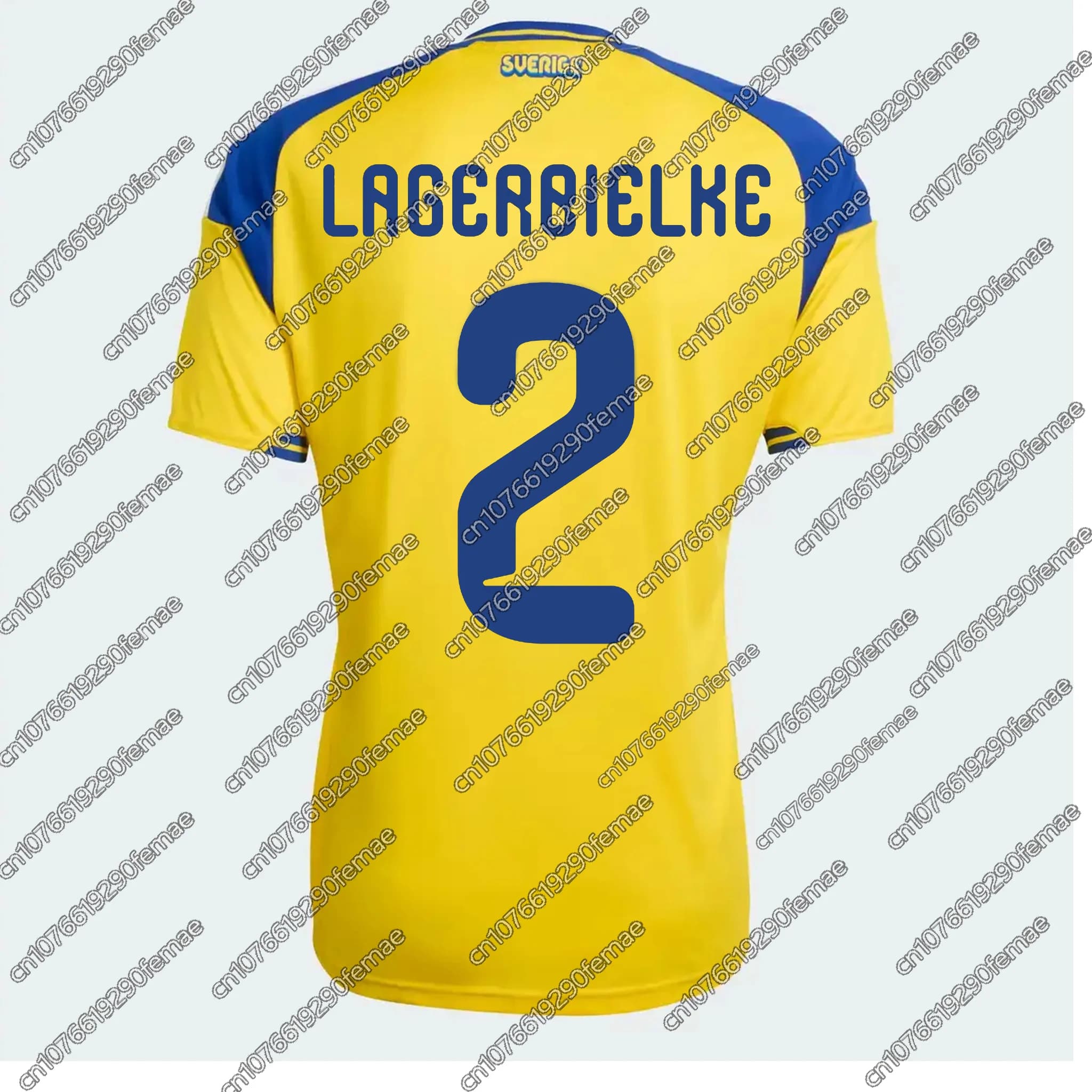 Nuova Maglia da Calcio Svedese 2026 per Bambini, Ragazzi, Uomini e Donne - Lagerbjerke # 2 T-shirt stampate per tifosi di calcio, abbigliamento sportivo