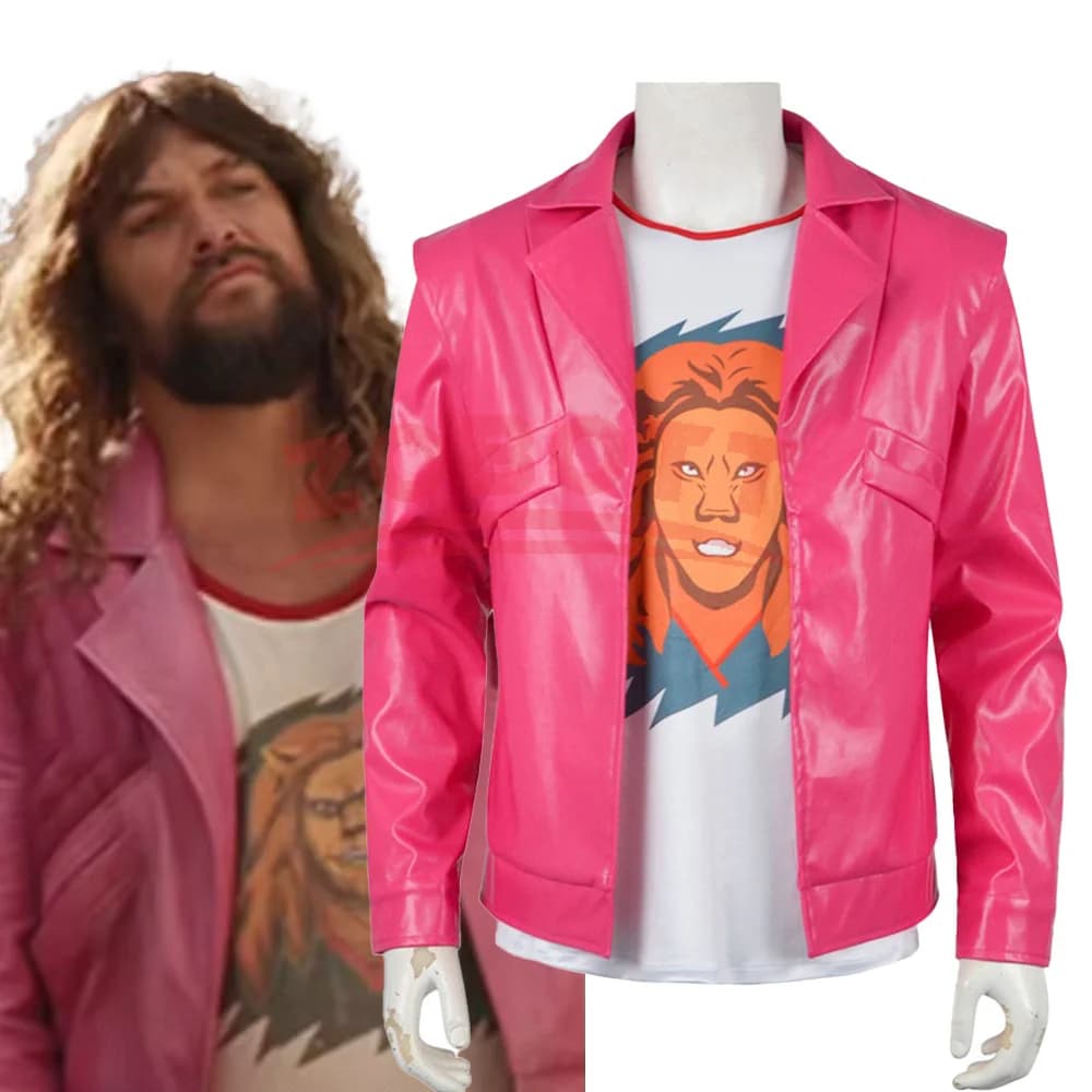 Garrett Garrison Cosplay The Garbage Man Costume Movie Steve Role Play Men Pink Fringed Jacket Halloween Party Comic Con Outfit