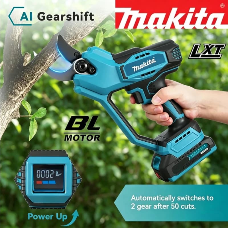 Forbici da potatura Makita senza spazzole, cesoie elettriche a batteria ad alta potenza per taglio rami, utensile elettrico compatibile con batteria Makita 18V