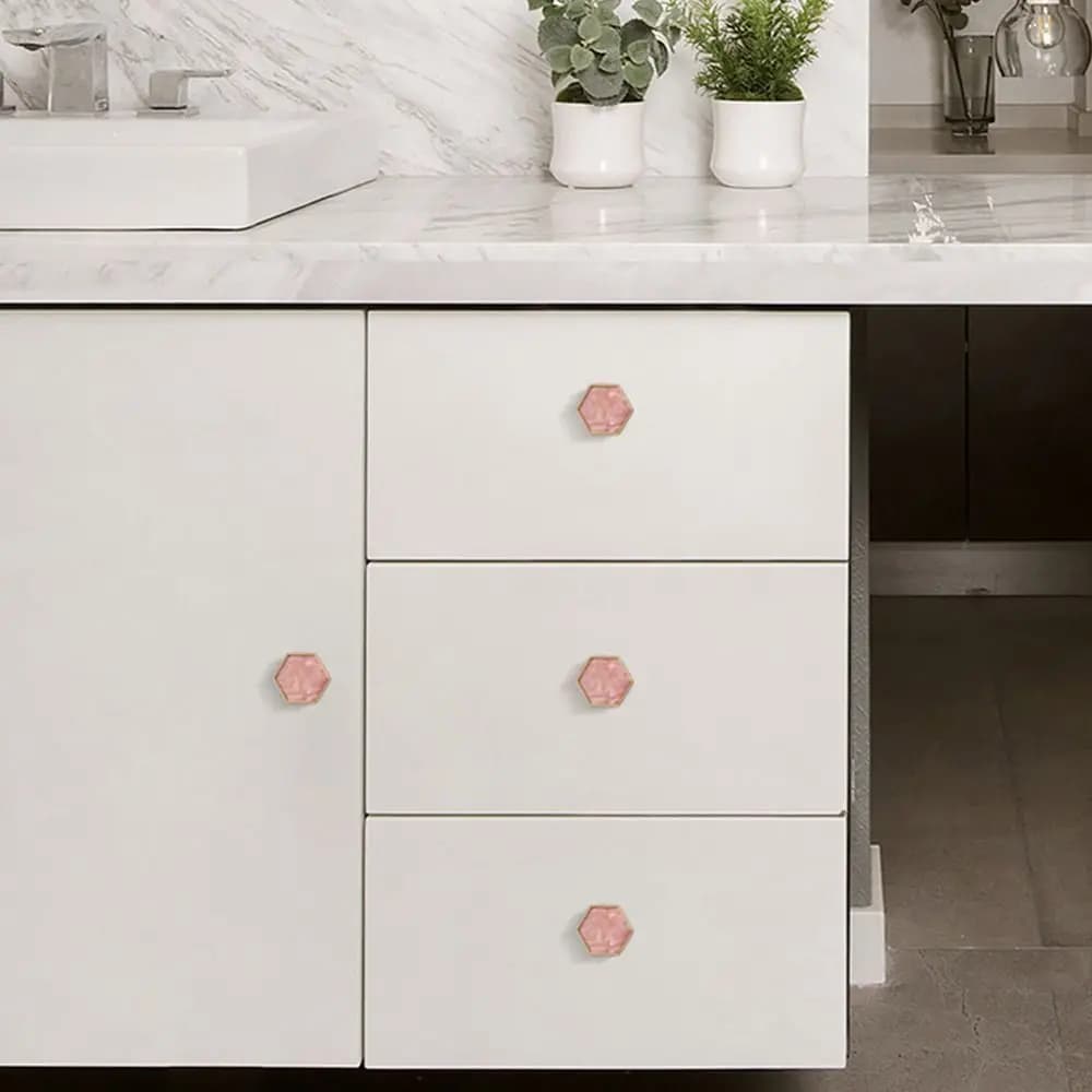 Maniglia per mobile a foro singolo Creativity, pomello esagonale colorato in lega di zinco, stile nordico moderno, per ante e cassetti, armadi