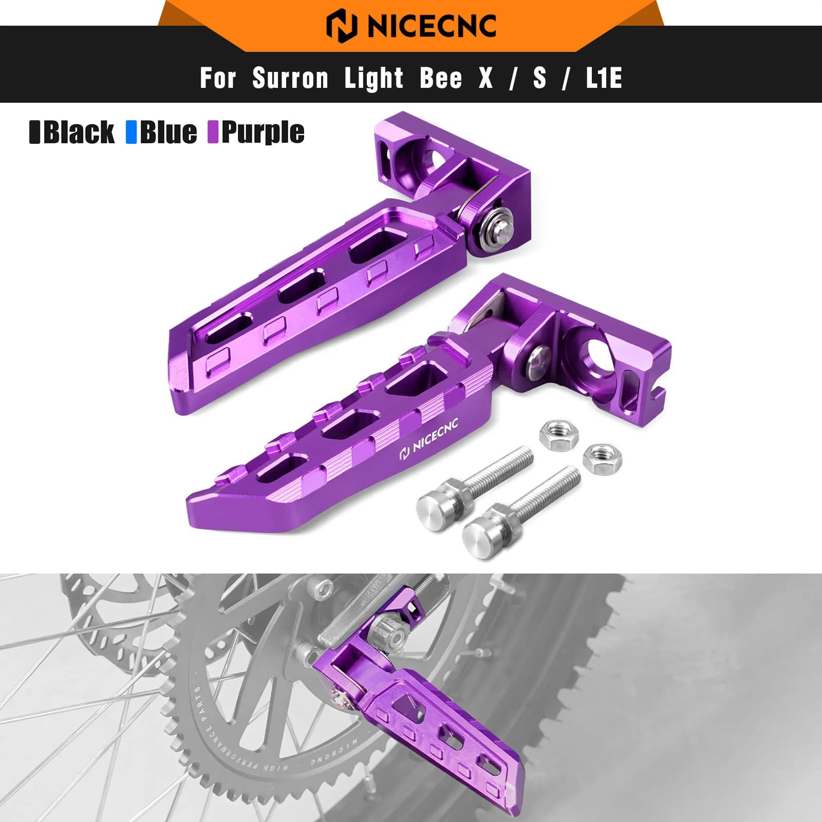 NICECNC For Surron Light Bee XS L1E Chain Tensioner Adjustment Blocks and Pius Rear Acrobatics For Segway X160 X260 Electric Dirt Bike
