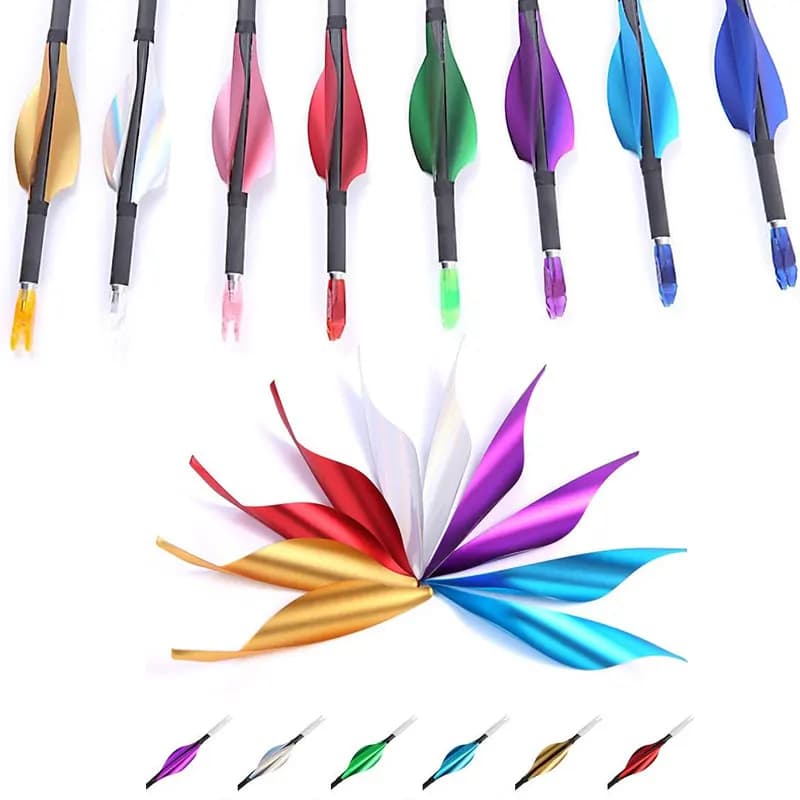 PANDARUS 50x Tiro con l'arco Spin Vanes1.75 "2" Spiral Piuma Freccia Fletches Ala destra Piuma di plastica per albero fai da te Bersaglio da caccia