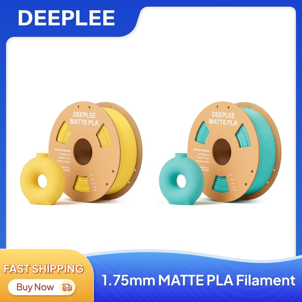 Filament PLA Opaco DEEPLEE 1KG, 1.75mm for FDM 3D Printer, Dimensional Accuracy +/- 0.02mm, 1kg Carton Bobbin (2.2 pounds)