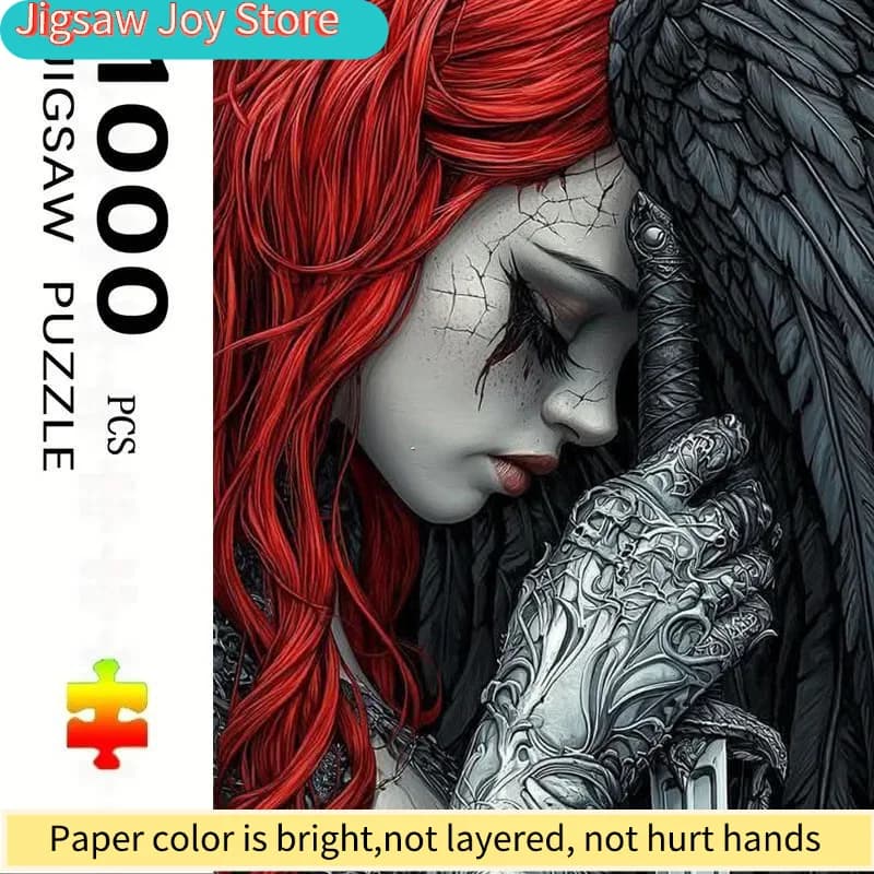 Puzzle per adulti, dimensioni grandi 70,0x50,01 cm, puzzle astratto con ragazza alato, perfetto per divertimento creativo fai-da-te con famiglia e amici. ID