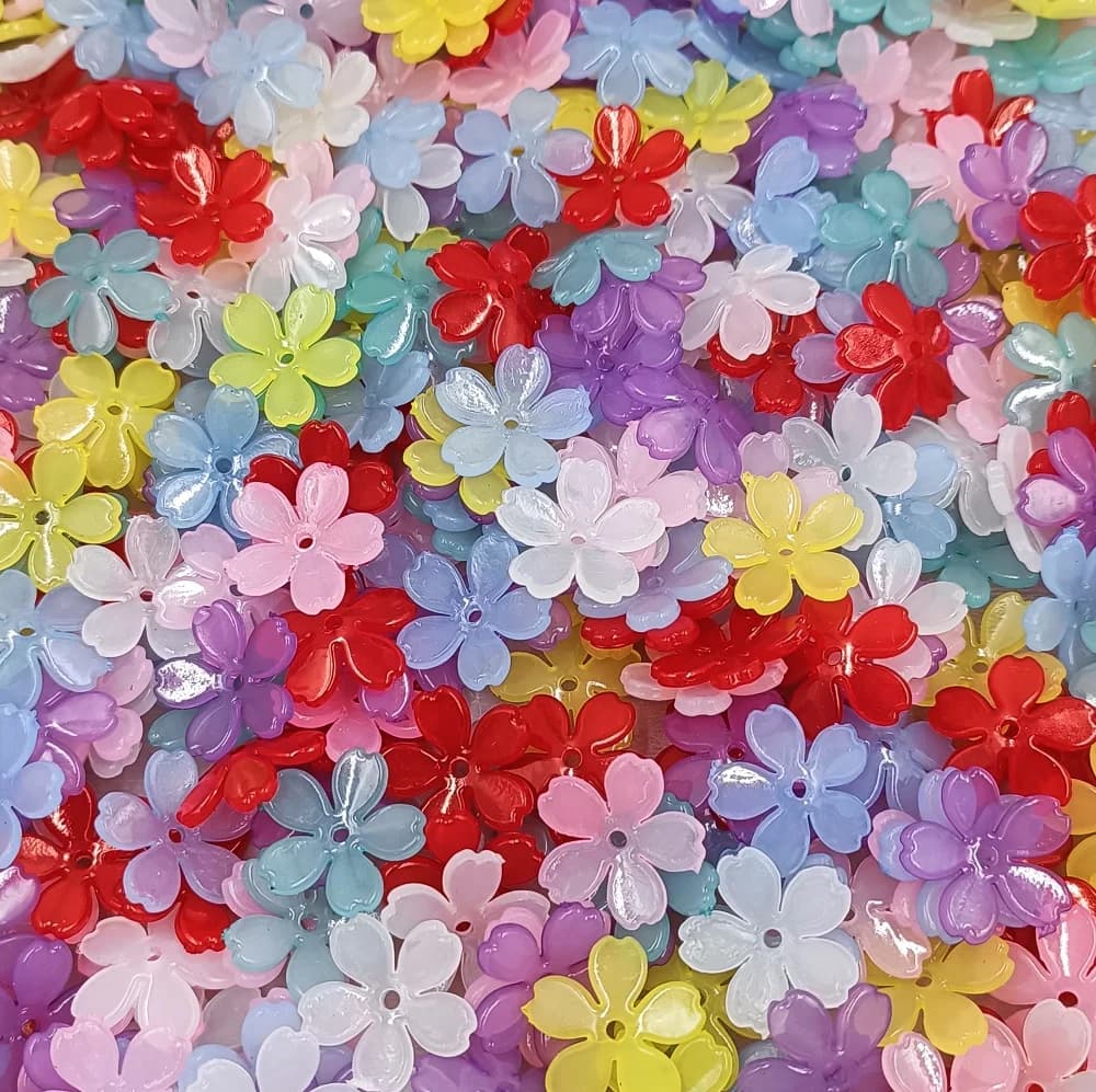 20 pz resina Sakura fiore perline 5 petali fiore accessori per capelli fare fai da te bracciali fatti a mano orecchini gioielli che fanno forniture