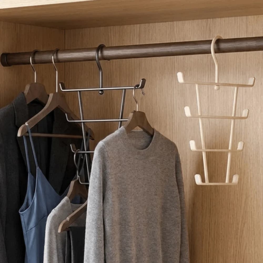 Multi-functional 8 Hooks Double-sided Hanger Non-slip Space Saving Clothes Hanger Rotatable Multi Hook Closet Hanger Wardrobe
