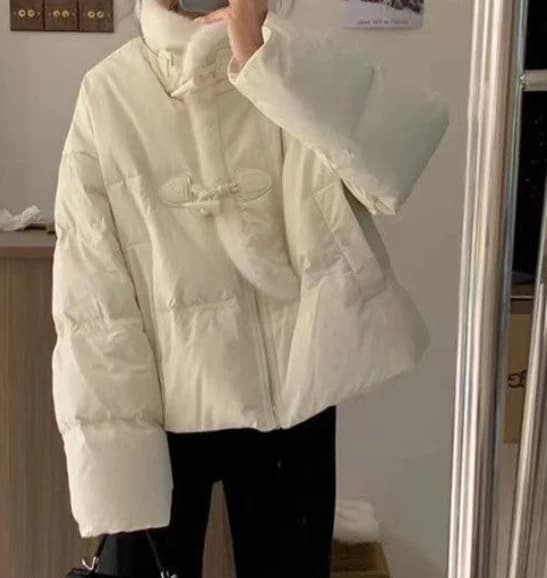 Versatile Short Cotton Coat Bread Cotton Coat Winter New Style Loose Thick Warm Solid Color Cotton Jacket