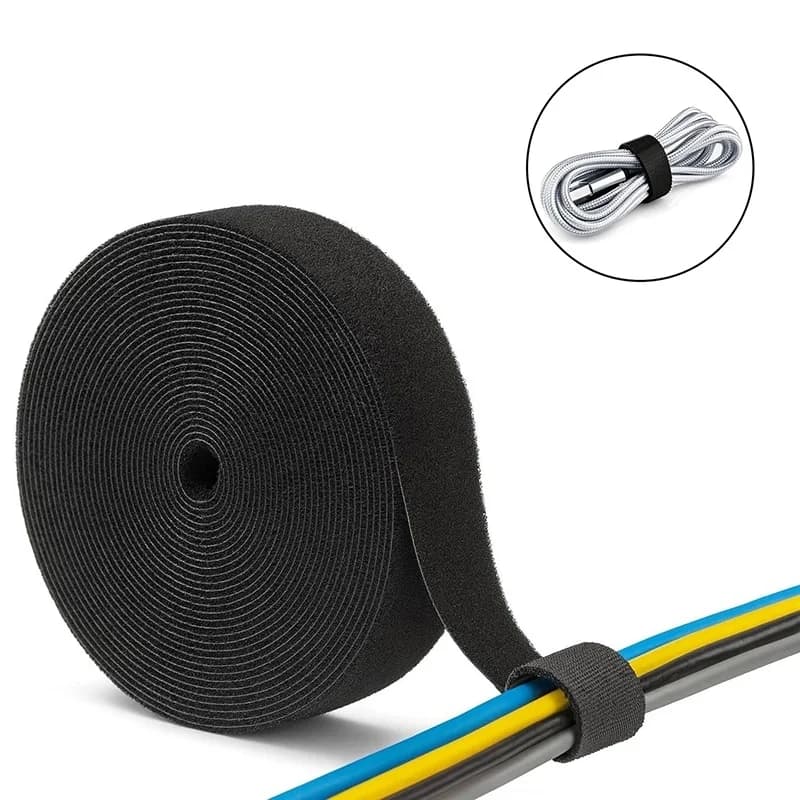 1-5M/Roll Fastening Tape Cable Organizer Cable Management Reusable Wire Winder Tape Earphone Mouse Cord Management Tie Protector